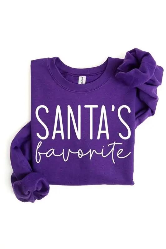 Santa's Favorite Graphic Fleece Sweatshirts - Love Salve
